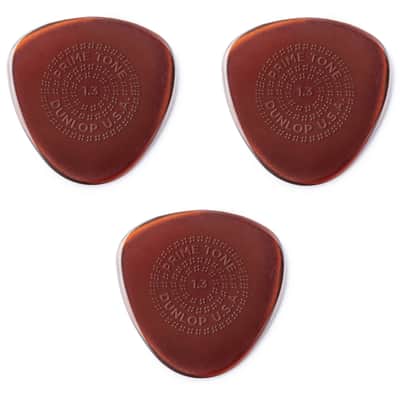 Dunlop 514P1.3 Primetone Sculpted Plectra Semi Round Guitar Picks with Grip, 1.3mm, 3 Pack image 3