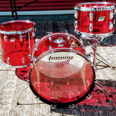 1970s Ludwig Vistalite Quadra-Plus Drum Set with Single-Color Finish image 2