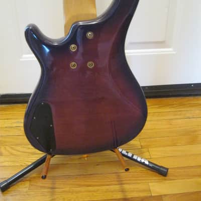 JK. Lado Hawk 5 String Jazz Bass 2003 Purple Quilt image 3