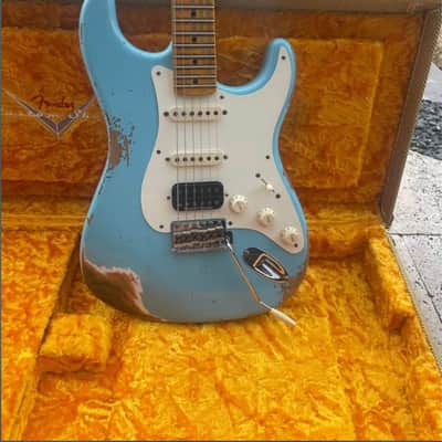 2022 Fender Custom Shop 1957 Stratocaster Heavy Relic Daphne Blue image 1