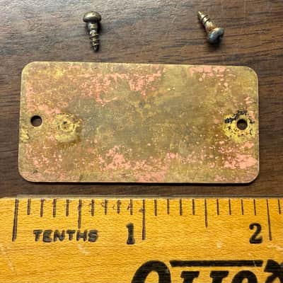 Lifton Metal Guitar Case Badge, Tag with Screws image 2