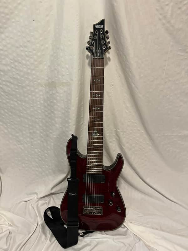 Schecter Damien Elite-8 2015 - 2016 - Crimson Red Burst image 1