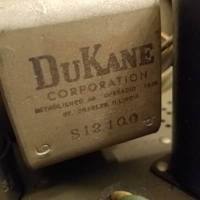 DuKane Tiny mono tube amp 1A370 dual 50L6 and 6x9 AlNiCo speaker 1954 - grey paint image 8
