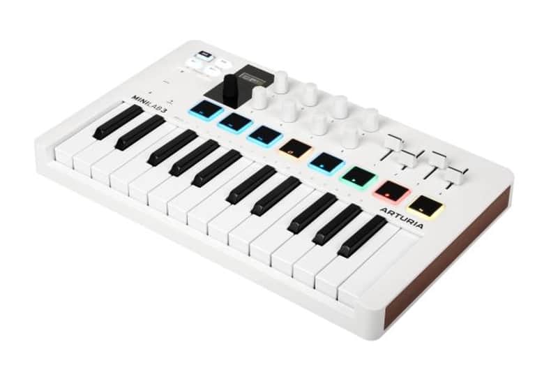 Arturia MiniLab 3 25-Key USB MIDI Controller – White image 1