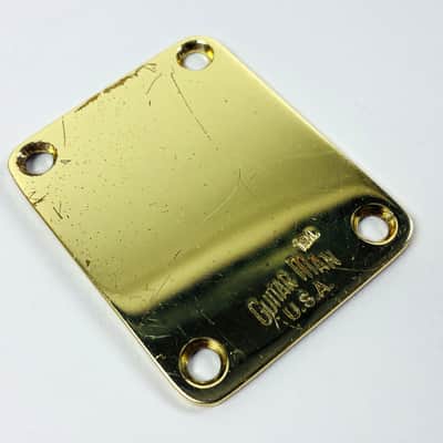Guitar Man U.S.A. Vintage Brass Neck Plate – Early 1980s image 1