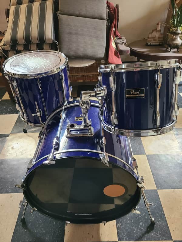 Pearl Export drum set 1980s-90s? Blue image 1