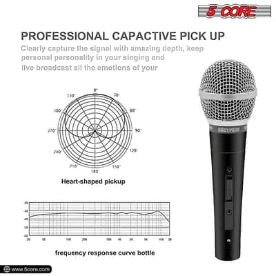 5Core XLR Microphone Dynamic Mic Karaoke Singing Studio Microfono Handheld Mics-ND 58 2PCS image 22