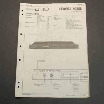 Roland D-110 Service Notes [Three Wave Music]