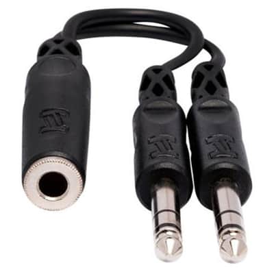 Hosa YPP-308 Y Cable, 1/4" TRSF to Dual 1/4" TRS - 6" image 3
