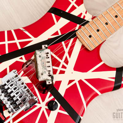1990s ESP EVH Frankenstrat 5150 VH-250 Striped w/ Floyd Rose, Japan image 17