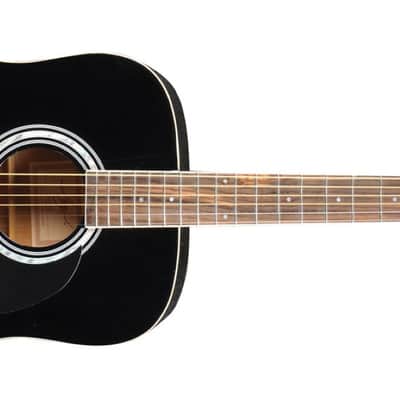 Jay Turser JJ43-PAK-BK Jay Jr. Series 3/4 Size Acoustic Dreadnought Guitar- Black image 1