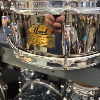 Pearl CS1450 Chad Smith Signature 14x5" Steel Snare Drum 2010s - Black Nickel image 2