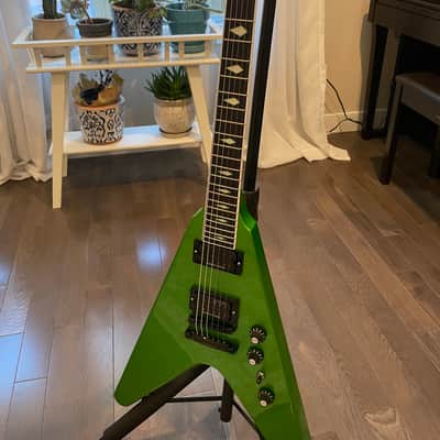 Gibson Dave Mustaine Flying V EXP Rust In Peace Electric Guitar 2022 Alien Tech Green image 7