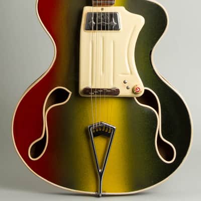 Wandre BB Model Semi-Hollow Body Electric Guitar, c. 1959, black hard shell case. image 3