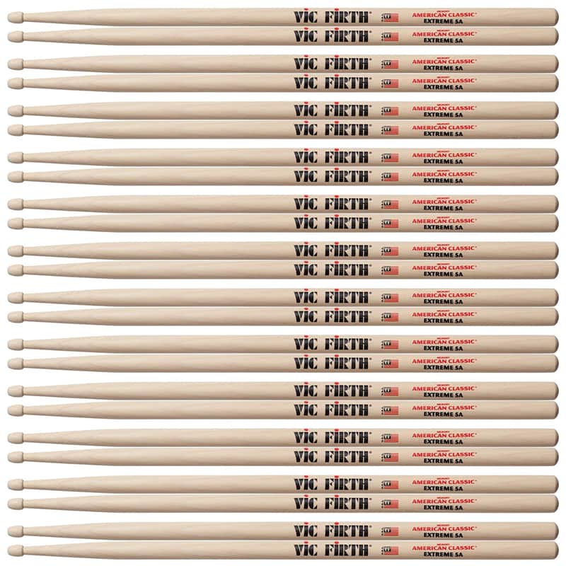 Vic Firth Extreme X5A Wood Tip Drum Sticks (12 Pair Bundle) image 1