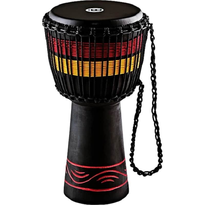 Meinl African Djembe Medium, Black w/ Red/Yellow Ropes image 1
