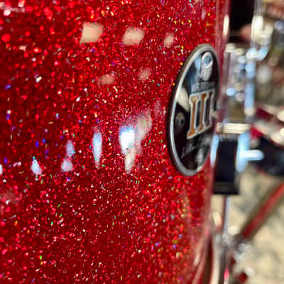 WFLIII Drums G2 5-Piece Shell Pack 12"/13"/16"/18"/22" 2025 - Red Sparkle Galaxy Flake image 3