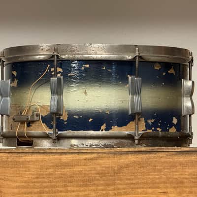 1950's WFL 6.5x14 Blue & Silver Duco Contest Model 8-Lug Snare Drum image 7