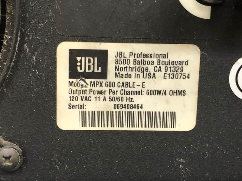 JBL MPX600 Professional Power Amplifier QSC - Made in USA | Reverb