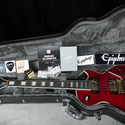Epiphone Alex Lifeson Les Paul Custom Axcess Quilt - Ruby image 17