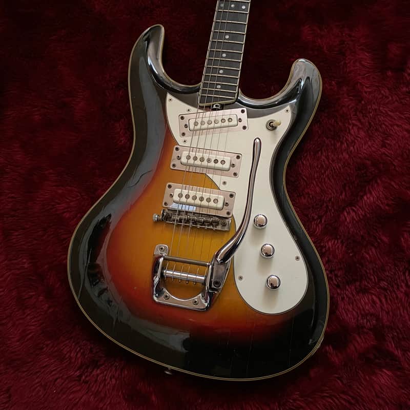 c.1966- Vox V241 Bulldog Mosrite Style Solid Body Guitars Made in Italy Vintage Guitars “Sunburst” image 1