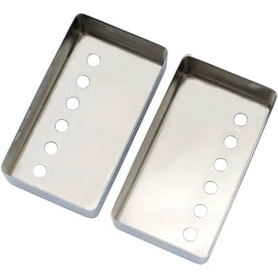 Electric Guitar Metal Humbucker Pickup Covers Neck Bridge Set Chrome image 2