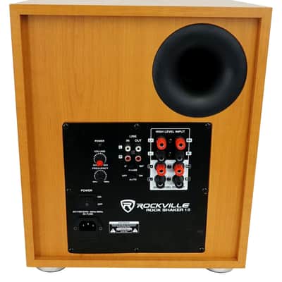 Rockville Rock Shaker 10" Inch Wood 600w Powered Home Theater Subwoofer Sub image 5