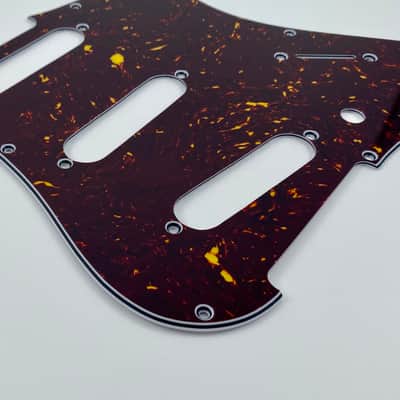 Silver Sky Se pickguard Brown tortoise & parchment pickup covers, knobs & switch tip Sliversky pick guard image 5