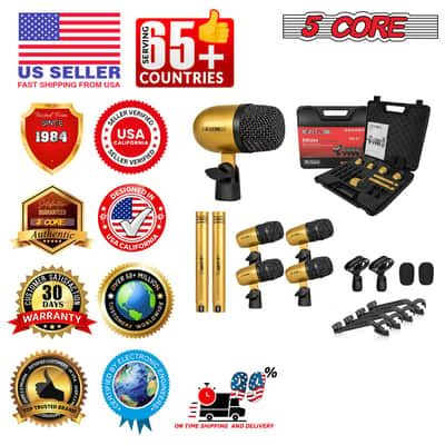 5 Core Drum Microphone Kit 7 Piece All Metal Drummer Instrument Mics Tom/Snare & Cymbals Set image 14