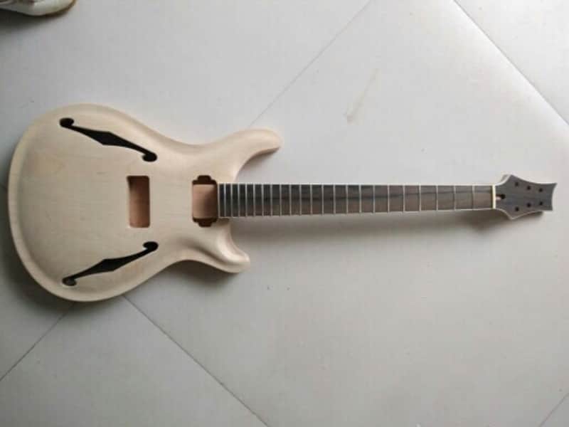 Paul Reed Smith Style Kit Clone/copy Custom 22 Semi Hollow 2016 Maple Top Raw Mahagony Back image 1