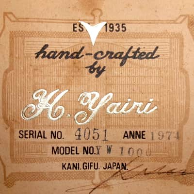K Yairi YW-1000 Hand Crafted B. Rosewood Jacaranda Japan Vintage 1974 with Low Action image 23