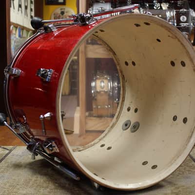 1960s Ludwig Super Classic Outfit in Red Sparkling Pearl 14x22 9x13 16x16 image 14