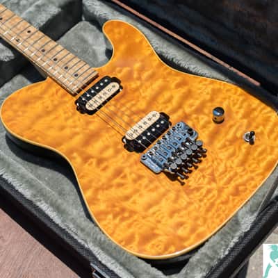 Classic 1990 Fender Japan - Custom “Order Made” Telecaster Amber Finish- Monster Quilt Top - Seymour Duncan Slash Pickups image 4