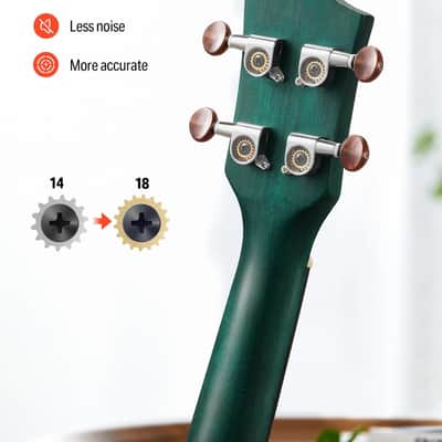 Concert Ukulele Professional 23 Inch Mahogany Ukelele for Adult Beginner Ukele Bundle with Gig Bag Aquila String Pick Tuner Strap Cloth  Drak Green image 2