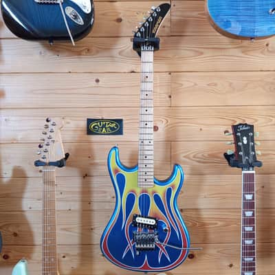 KRAMER Baretta "Hot Rod" Blue Sparkle with Flames image 4