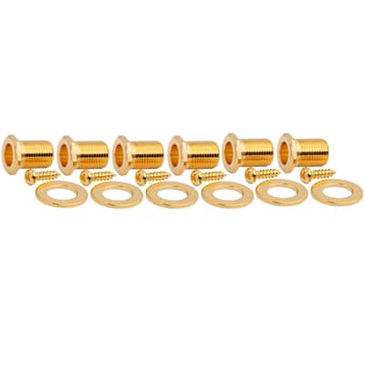 Hipshot 6-In-Line NON-Staggered Closed-Gear Locking Mini Tuners Knurled - GOLD image 3