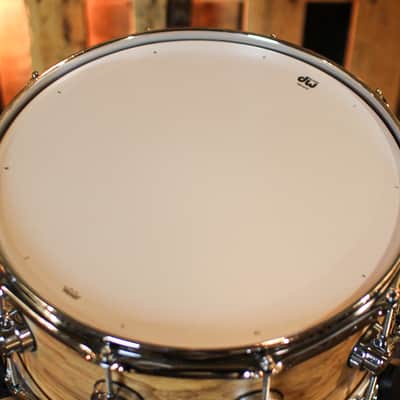 DW 6.5x14 Collector's Maple 333 Natural Hard Satin over Olive Ash Burl Snare Drum - SO#1424758 image 4