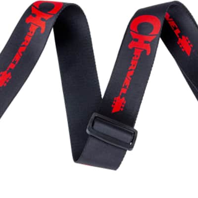 Genuine Charvel Logo Guitar Strap, Black with Red Logo image 3