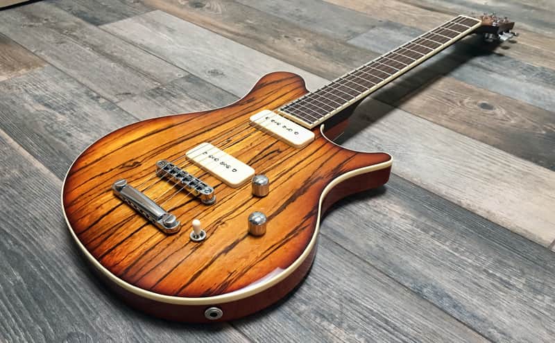 Warmoth Velocity Guitar, Chambered, Zebrawood top, thick, solid