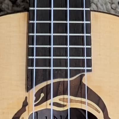 Luna Uke Dolphin Concert Spruce Top Ukulele with gig bag - Demo image 7