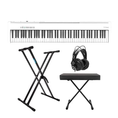 Roland FP-30X Digital Piano with Speakers (White) with Keyboard Stand Bundle
