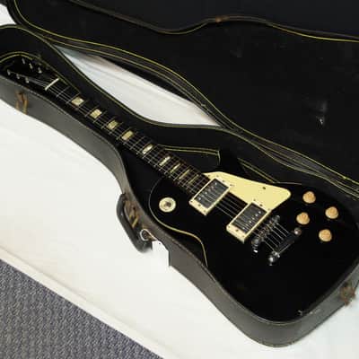 Matsumoku Memphis electric guitar used - black - with case - Single Cut style - vintage image 1
