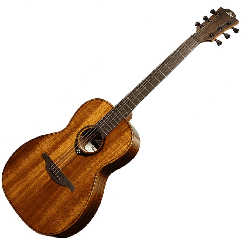 Lag T98PE Tramontane 98 Parlor Solid Top Khaya Top & Neck 6-String Acoustic-Electric Guitar image 1