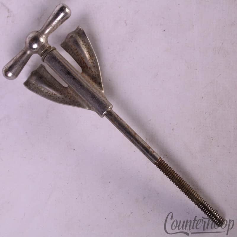 Ludwig Bass Drum Long Bow-Tie Tension T-Rods+Claws 5 1/4"Nickel 50s Club-Date US image 1