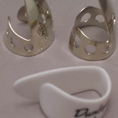Dunlop 6 Pc. Nickel Silver .025 Finger Pick Set W/2 Thumb Picks For Guitar, Banjo, Steel, Dobro Etc. image 2