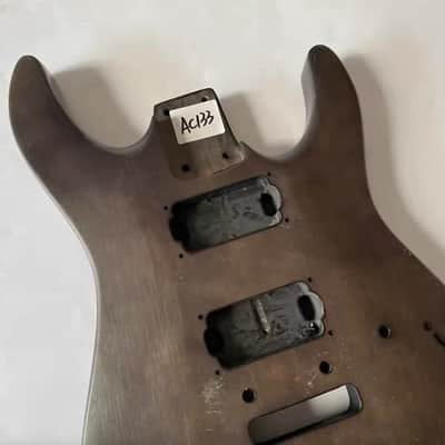 Brown HH Double Cutaway Solid Mahogany Wood Body image 2