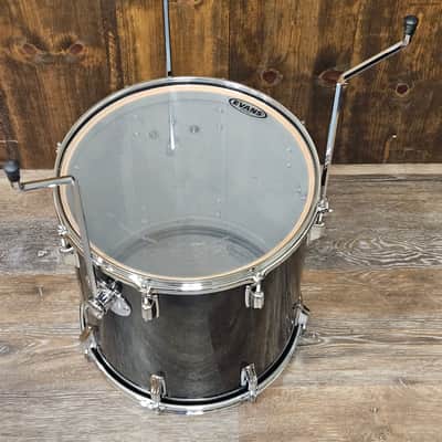 Vintage Rogers Big R 16x16 Floor Tom Black Wrap Late 1970s Granitone Interior USA Nice! image 8