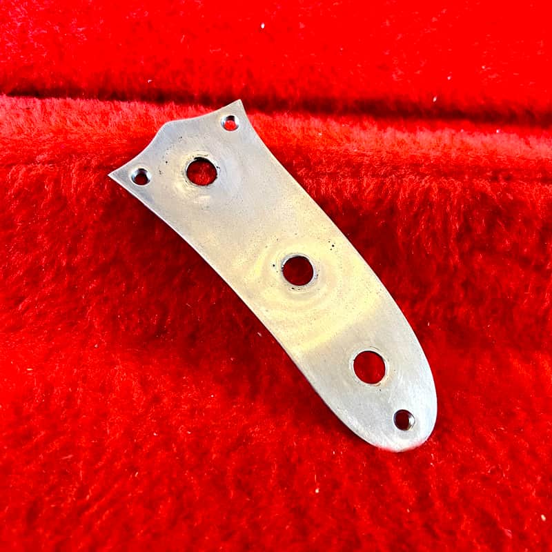 Fender Musicmaster Duo-sonic Mustang control plate 1966 - Chrome guitar bass original vintage USA image 1