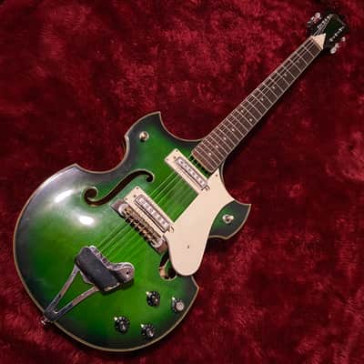 c.1960s Greco/Fujigen GR973SP MIJ Vintage Hollow Body Guitars Rare “Green Burst” image 2