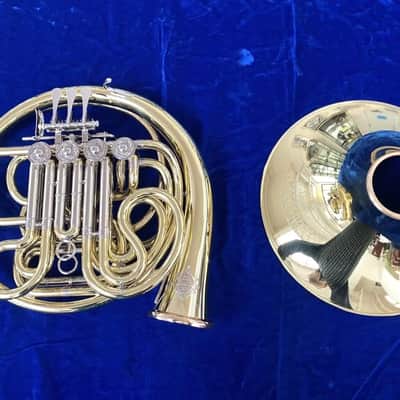 New Alexander 503MAL Double French Horn in Yellow Brass,Lacquered, Detachable Bell Flare;with Mouthpiece, Care Kit image 2